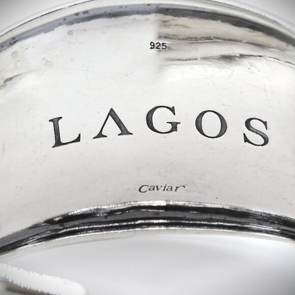 LAGOS Gorgeous Caviar Collection Sterling Silver Hinged Heavy Bracelet Size M - Picture 9 of 12